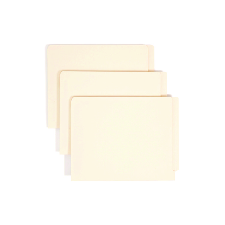 Smead End Tab Fastener Folders with Reinforced Straight Tabs, 11-pt Manila, 2 Fasteners, Letter Size, Manila Exterior, 50/Box (SMD34115)