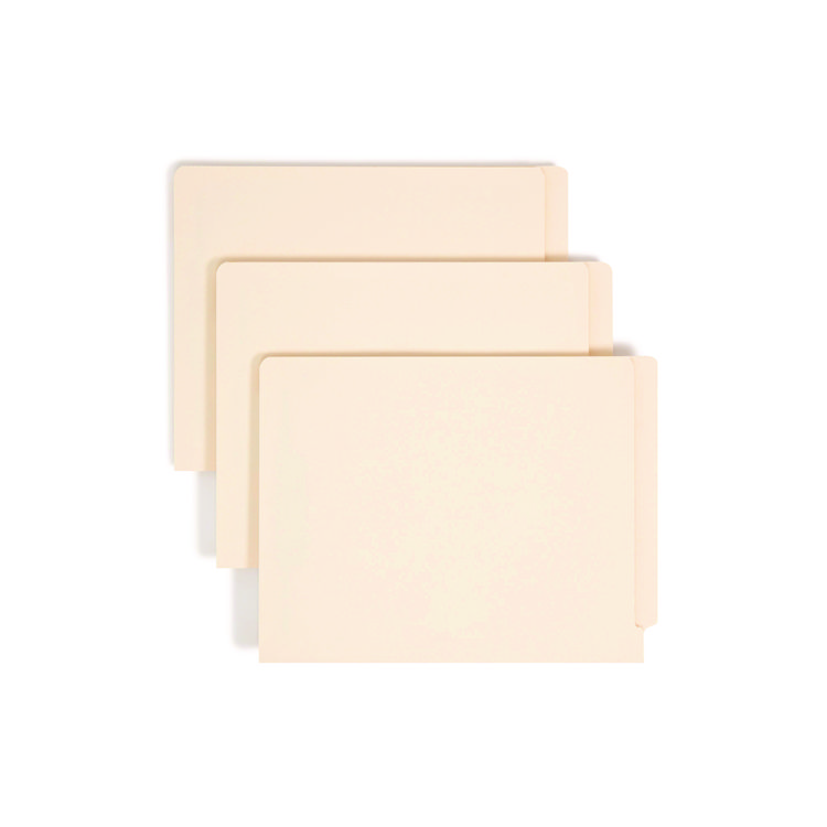 Smead End Tab Fastener Folders with Reinforced Straight Tabs, 11-pt Manila, 2 Fasteners, Letter Size, Manila Exterior, 250/Box (SMD34125)