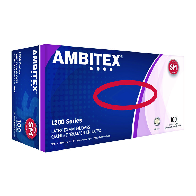 AMBITEX L200 Series Powder-Free Latex Gloves, Small, 5 mil Thick, 9" Long, Cream, 100/Box (TXILSM200)