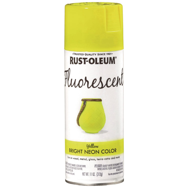 Rust-Oleum Specialty Fluorescent Spray Paint, Flat Fluorescent Yellow, 11 oz Aerosol Can (RST342571EA)