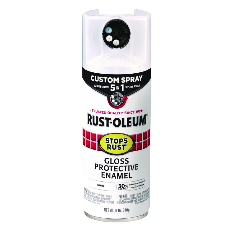 Rust-Oleum Stops Rust 5-in-1 Spray Paint, Gloss White, 12 oz Aerosol Can (RST376886EA)