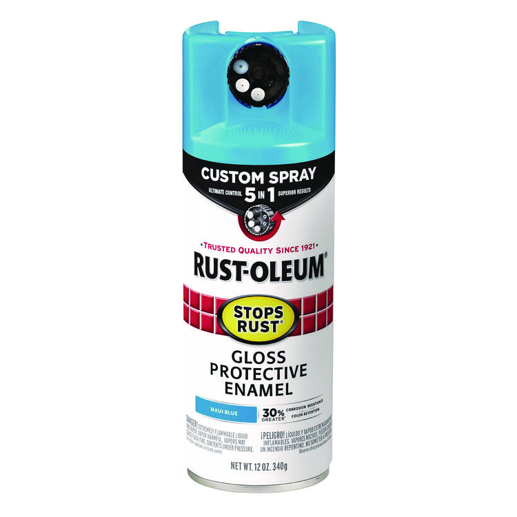 Rust-Oleum Stops Rust 5-in-1 Spray Paint, Gloss Maui Blue, 12 oz Aerosol Can (RST376907EA)