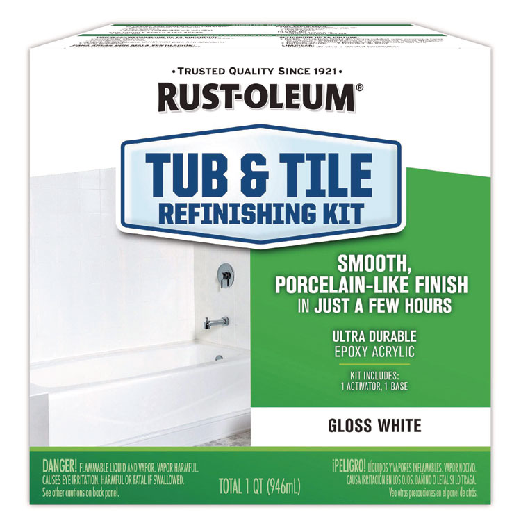 Rust-Oleum Specialty Tub and Tile Refinishing Kit, Gloss White, Quart (RST384165EA)