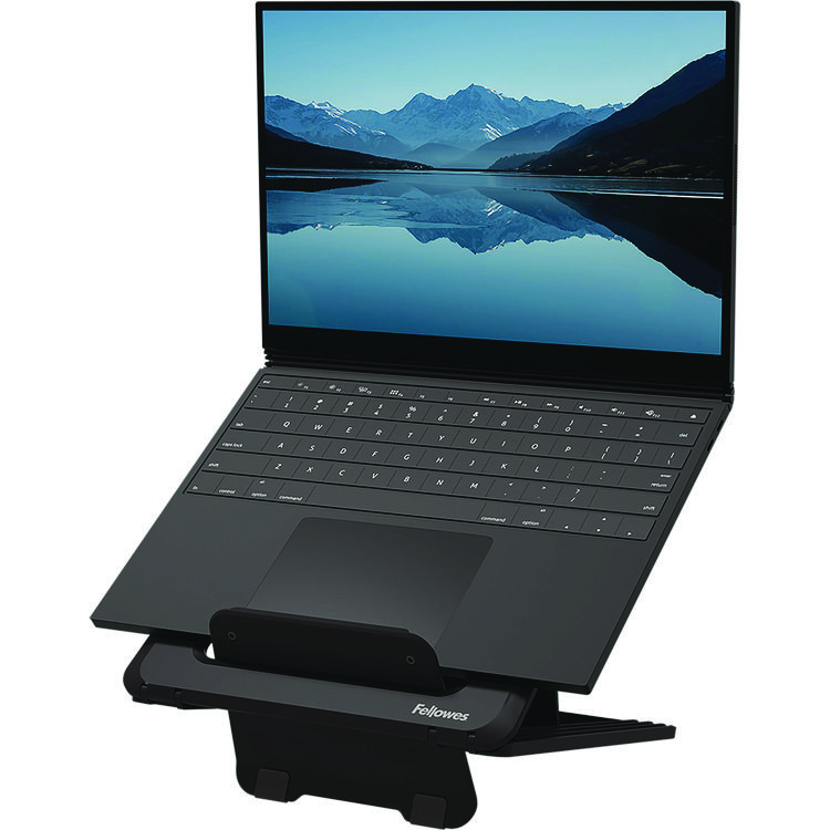 Fellowes Breyta Laptop Stand, 9.25" x 10.55" x 0.55" to 8", Black, Supports Up to 8.8 lbs (FEL100098500)