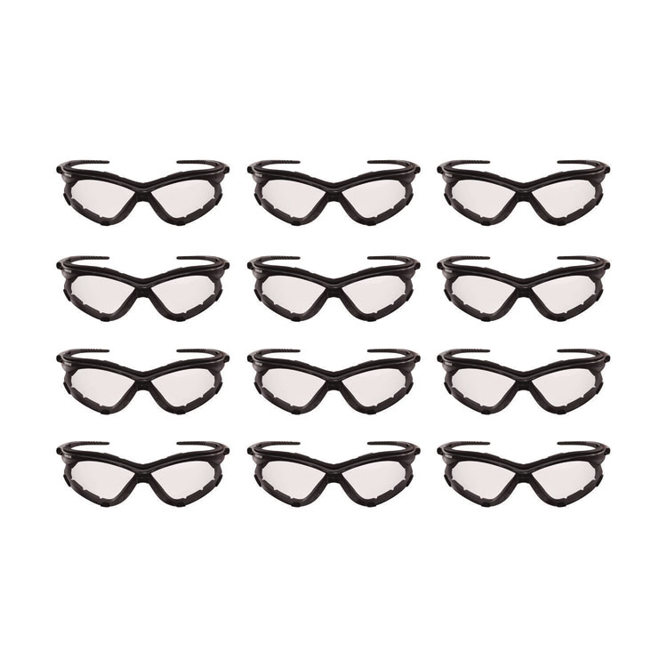 KleenGuard V30 Nemesi Foam Safety Glasses, Black Nylon Frame, Clear Polycarbonate Lens, 12/Carton (ANS65335)