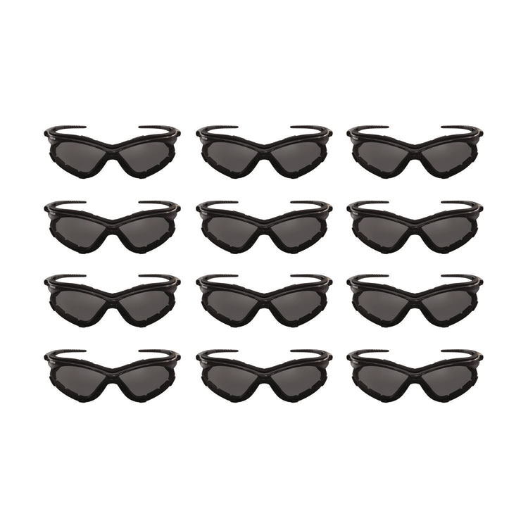KleenGuard V30 Nemesis Foam Safety Glasses, Black Nylon Frame, Smoke Polycarbonate Lens, 12/Carton (ANS65336)