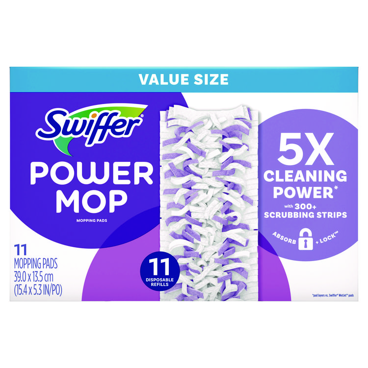 Swiffer PowerMop Mopping Pads, 11.41 x 5.31, 11/Box, 2 Boxes/Carton (PGC12868)