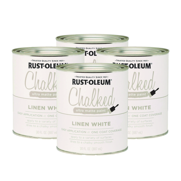Rust-Oleum Ultra Matte Chalked Paint, Matte White, Quart Can, 2/Carton (RST285140)