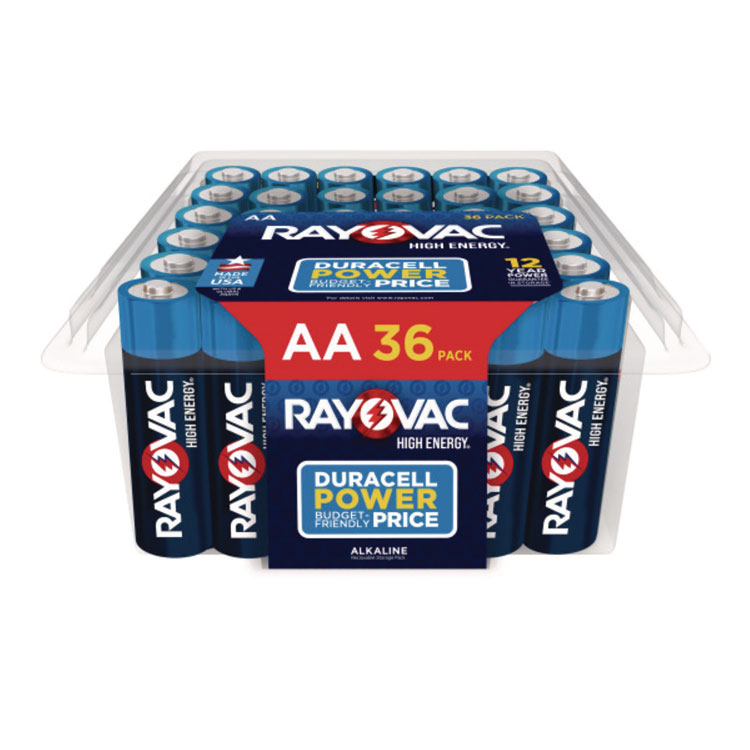 Rayovac High Energy Premium Alkaline AA Batteries, Pro Pack, 36/Pack (RAY81536PPK)