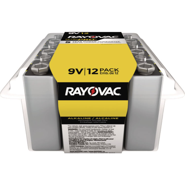 Rayovac Ultra Pro Alkaline 9V Batteries, 12/Pack (RAYAL9V12PPJ)