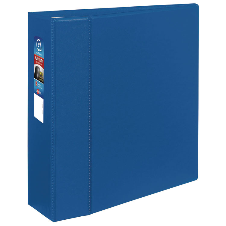 Avery Heavy-Duty Non-View Binder with DuraHinge and Locking One Touch EZD Rings, 3 Rings, 4" Capacity, 11 x 8.5, Blue (AVE79884)