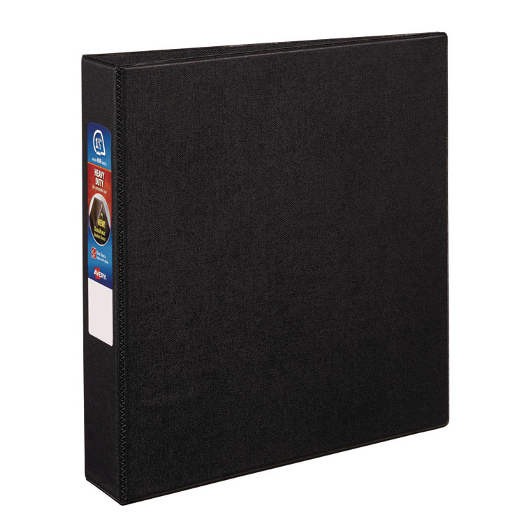 Avery Heavy-Duty Non-View Binder with DuraHinge and One Touch EZD Rings, 3 Rings, 1.5" Capacity, 11 x 8.5, Black (AVE79985)