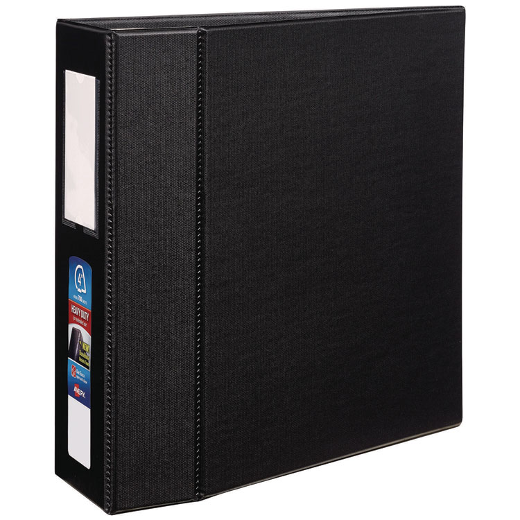 AVE79994 - Avery Heavy-Duty Non-View Binder with DuraHinge, Three Locking One Touch EZD Rings and Spine Label, 4" Capacity, 11 x 8.5, Black (AVE79994)