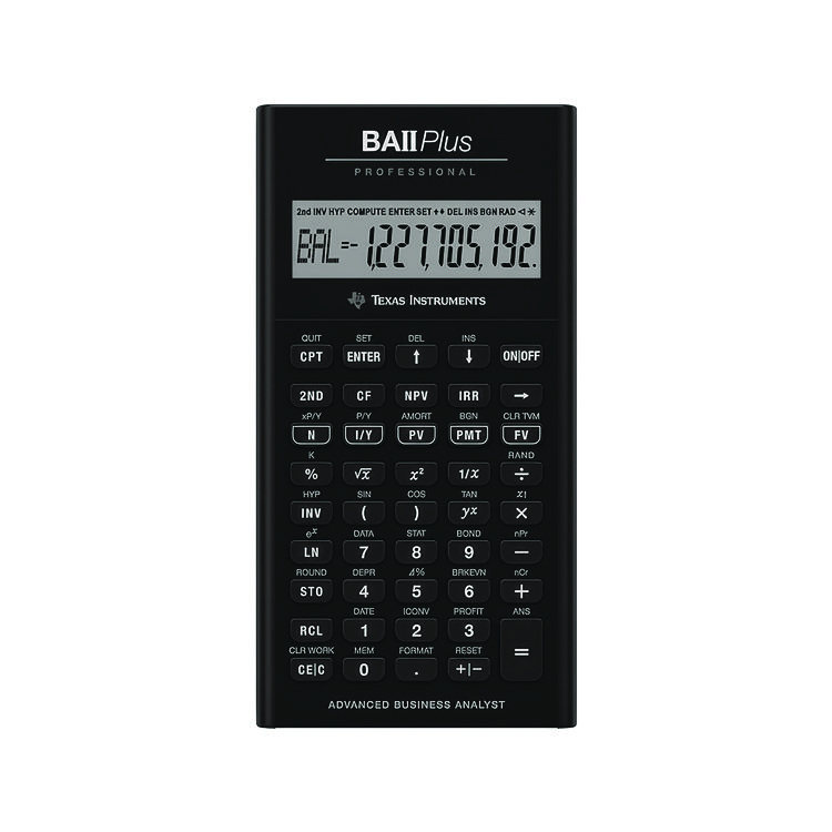Texas Instruments BAIIPlus PRO Financial Calculator, 10-Digit LCD (TEXBAIIPLUSPRO)