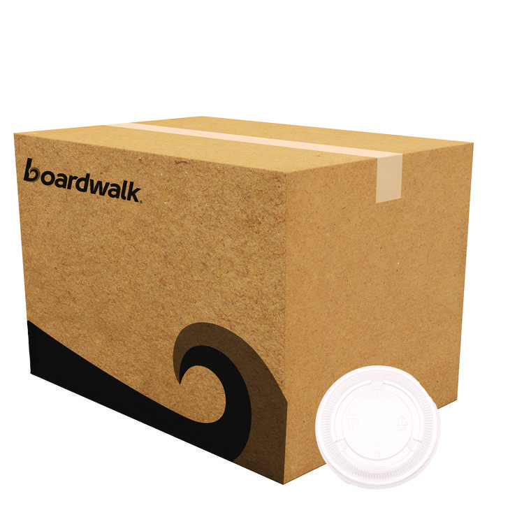 Boardwalk Souffle/Portion Cup Lids, Fits 3.25 oz to 5.5 oz Portion Cups, Plastic, Clear, 2,500/Carton (BWKPRTLID4)