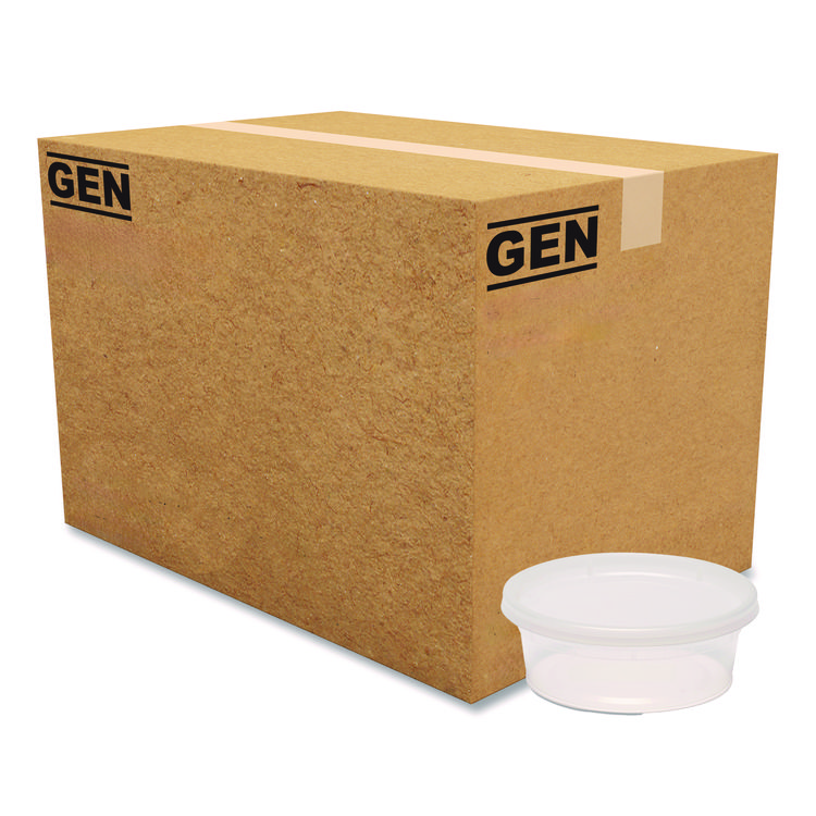 GEN Plastic Deli Container with Lid, 8 oz, Clear, Plastic, 240/Carton (GENDELI8OZ)
