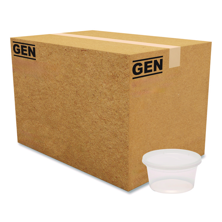 GEN Plastic Deli Container with Lid, 12 oz, Clear, Plastic, 240/Carton (GENDELI12OZ)