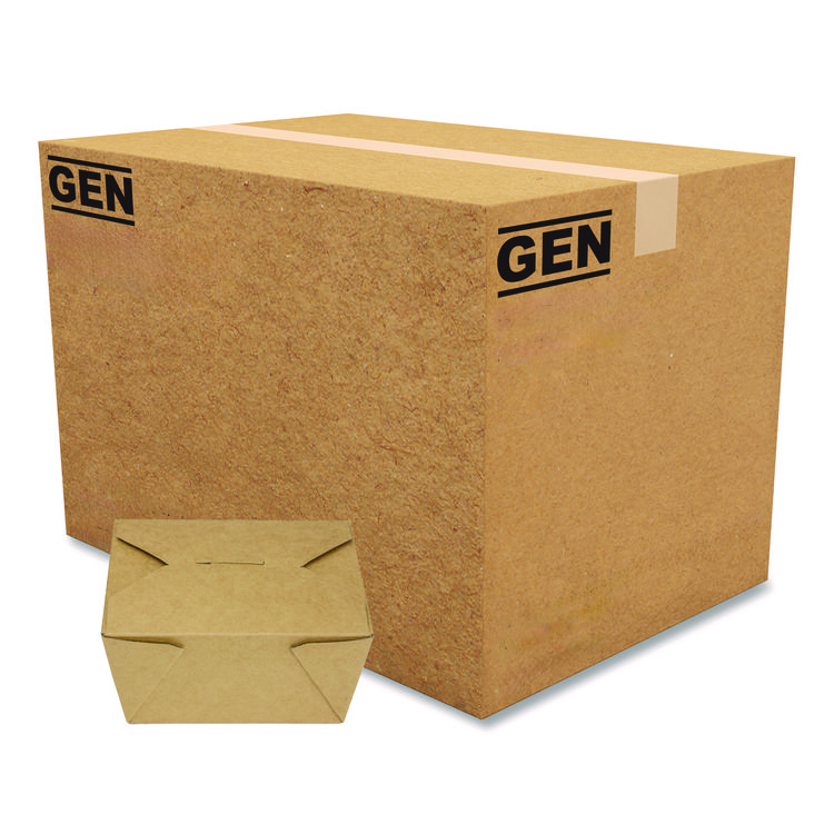 GEN Reclosable Kraft Take-Out Box, 30 oz, Brown, Paper, 450/Carton (GENPAPERBOX1)