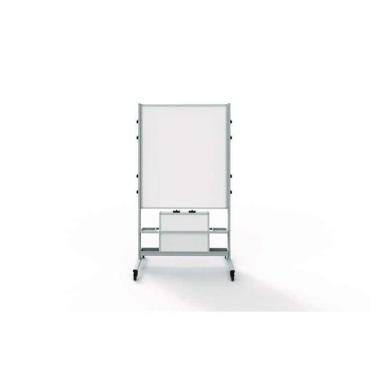 LUXOR WORKSPACES, LLC Mobile Collaboration Station Whiteboard with 4 Attachable Marker Boards, 40.4" x 48.6", White Surface, Silver Aluminum Frame (LXCCLLABSTO)