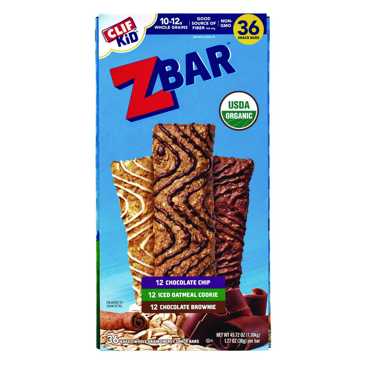 CLIF Bar Kid Organic Zbar Granola Bars Variety Pack, Assorted Flavors, 1.27 oz Bar, 36/Carton (GRR22002341)