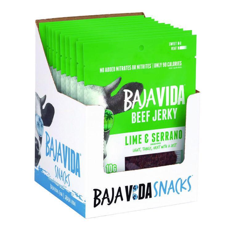 BRANDT BEEF Beef Jerky Lime and Serrano Pepper Snack Pack, Lime and Serrano Pepper, 1 oz Packet, 12/Carton (GRR22002307)