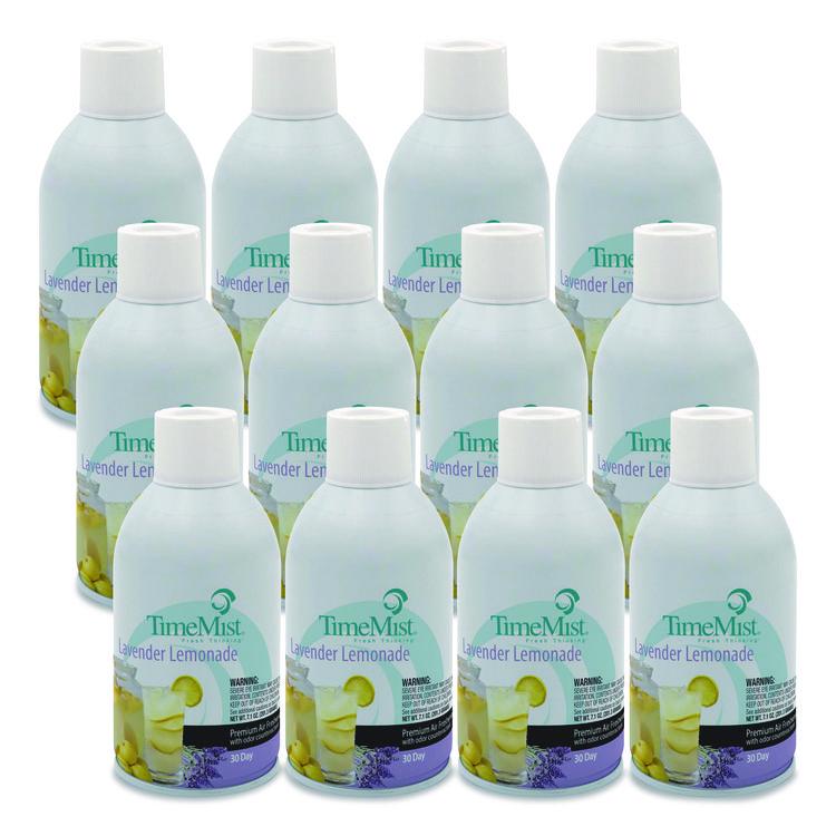 TimeMist Premium Metered Air Freshener Refill, Lavender Lemonade, 7.1 oz Aerosol Spray, 12/Carton (TMS1042757)