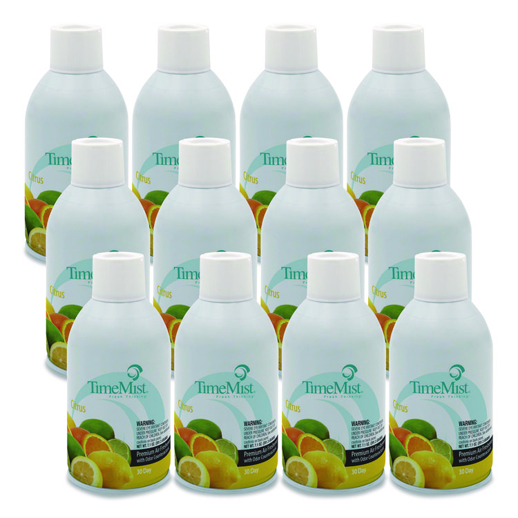 TimeMist Premium Metered Air Freshener Refill, Citrus, 7.1 oz Aerosol Spray, 12/Carton (TMS1042781)