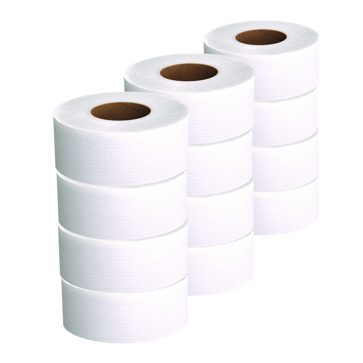 Scott Essential JRT Jumbo Roll Bathroom Tissue, Septic Safe, 2-Ply, 3.55" x 1,000 ft, White, 12 Rolls/Carton (KCC07805)