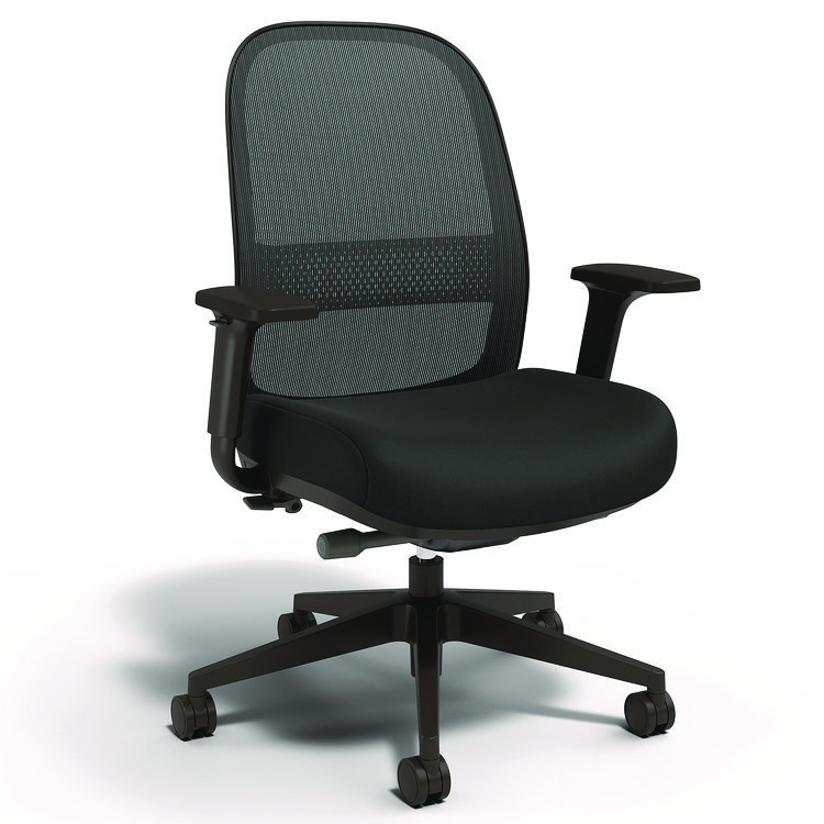 Alera Alera Kempton Ergonomic Fabric Mesh Swivel Task Chair, Supports Up to 275lb, 18.31 to 22.17 Seat Height, Black Seat/Back/Base (ALEKP42BME17)