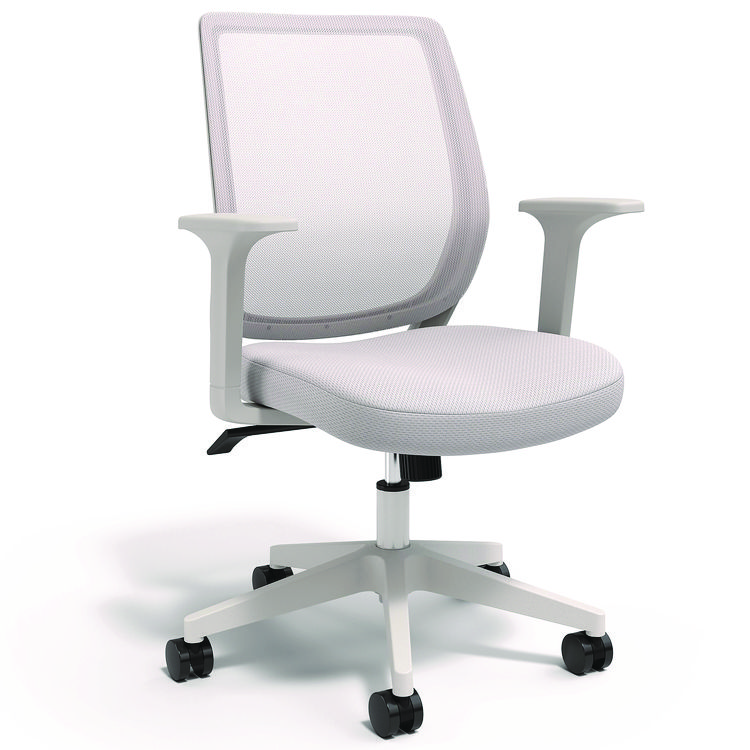 Alera Alera Wessex Ergonomic Fabric Mesh Swivel Task Chair, Supports 275 lb, 17.09 to 20.83 Seat Height, Gray Seat/Back, White Base (ALEWX42BME47)