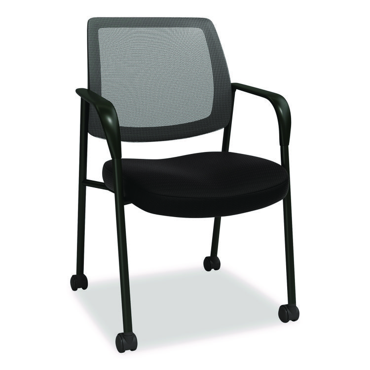 Alera Alera Wessex Mesh Fabric Guest Chair, 24.41 x 23.62 x 35.04, Black Seat, Black Back, Black Base (ALEWX43BME17)