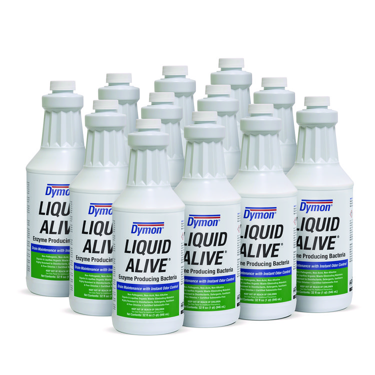 Dymon LIQUID ALIVE Enzyme Producing Bacteria, 32 oz Bottle, 12/Carton (ITW23332)