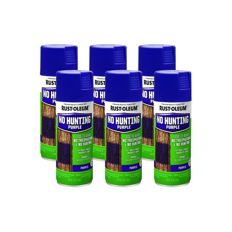 Rust-Oleum Specialty No Hunting Purple Spray Paint, Flat No Hunting Purple, 12 oz Aerosol Can, 6/Carton (RST270970CT)
