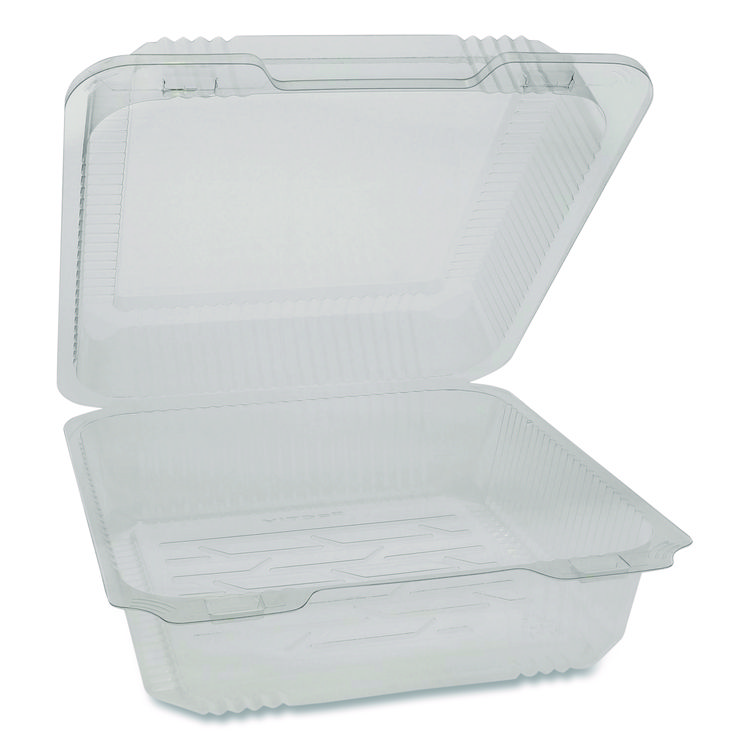 Pactiv Evergreen SmartLock PET Hinged Lid Bakery Container, 8.75 x 8.25 x 3.63, Clear, Plastic, 200/Carton (PCT0CAH09700000)