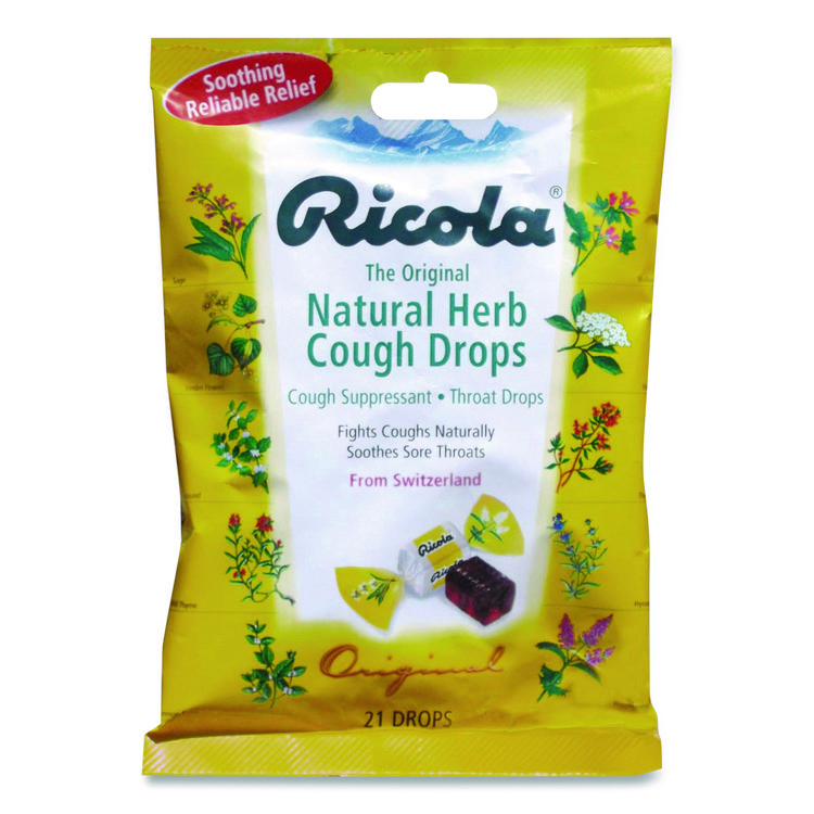 RICOLA Cough Drops, Original Herb, 21/Pack (LIL7776)