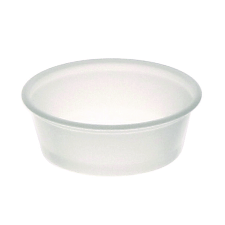 Pactiv Evergreen Plastic Portion Cup, 1.5 oz, Translucent, 125/Sleeve, 20 Sleeves/Carton (PCTSPP150)