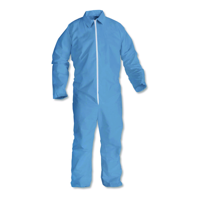 KleenGuard A65 Zipper Front Flame Resistant Coveralls, 4X-Large, Blue, 21/Carton (KCC45317)