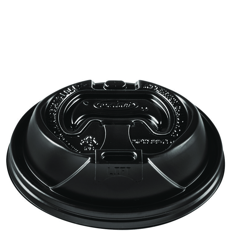 Dart Optima Reclosable Lids for Hot Paper Cups, Fits 12 oz to 24 oz Hot Cups, Plastic, Black, 1,200/Carton (DCCOPT1224TGB)