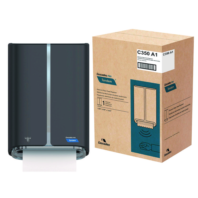 Cascades PRO Tandem Electronic Roll Towel Dispenser, 8.78 x 11.5 x 16.65, Dark Gray (CSDC350)