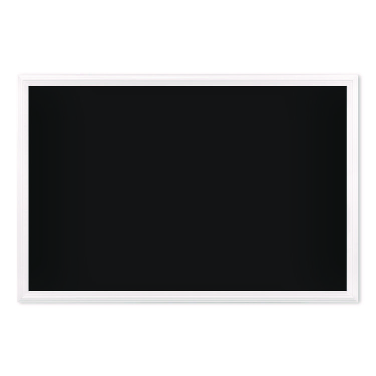 U Brands Magnetic Chalkboard with Decor Frame, 30" x 20", Black Surface, White Wood Frame (UBR2073U0001)