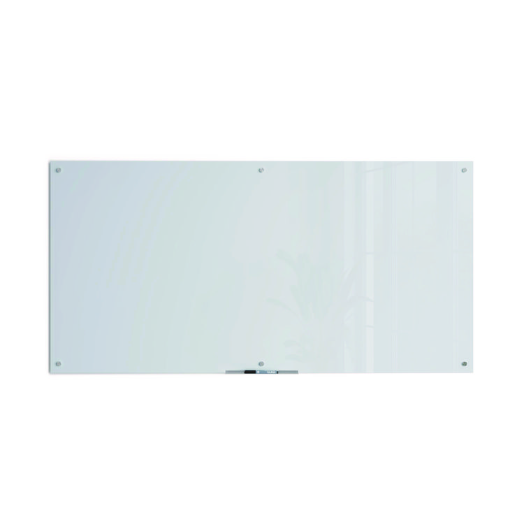 U Brands Glass Dry Erase Board, 72" x 36" (Actual Size: 70" x 35"), White Surface (UBR123U0001)