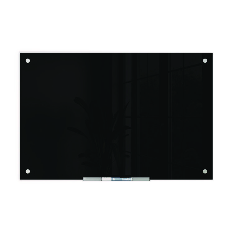 U Brands Black Glass Dry Erase Board, 36" x 24" (Actual Size: 35" x 23"), Black Surface (UBR170U0001)