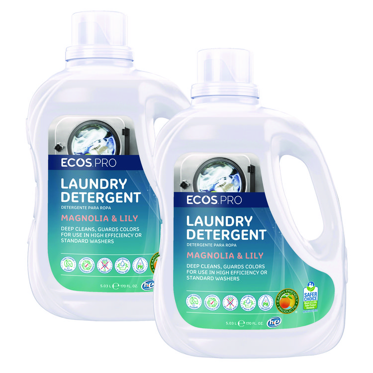 ECOS PRO Laundry Detergent Liquid, Magnolia and Lily Scent, 170 oz Jug, 2/Carton (EOPPL937202CT)