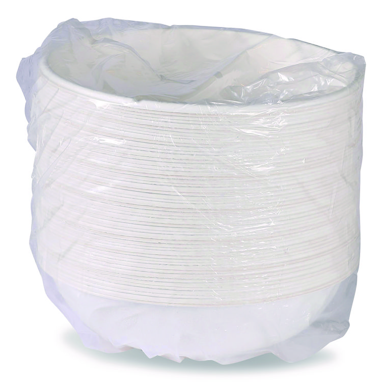 Eco-Products Vanguard Renewable and Compostable Sugarcane Bowls, Bowl, 32 oz, White, 400/Carton (ECOEPBL32CNFA)