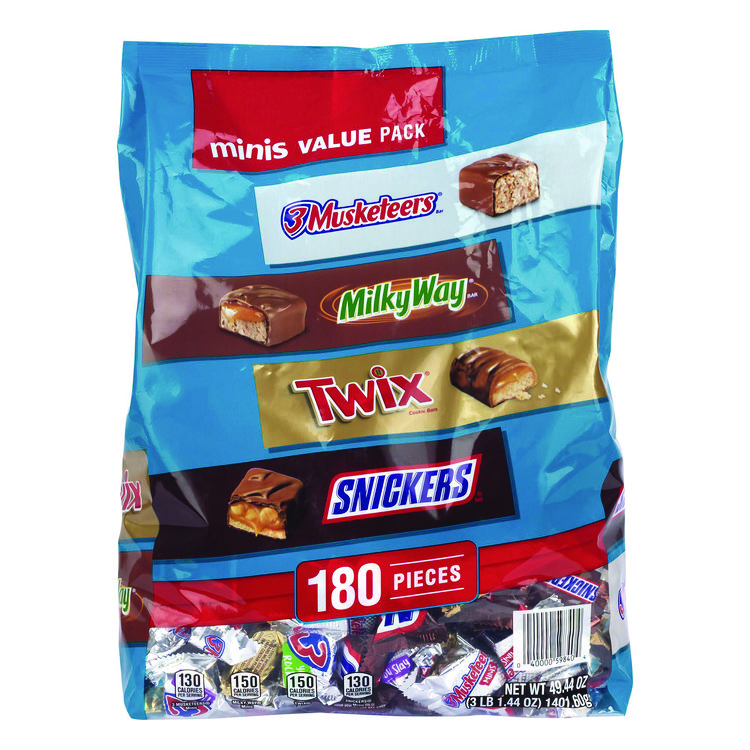 MARS Minis Variety Pack, Chocolate, 49.44 oz Bag, 180 Pieces (GRR22002451)