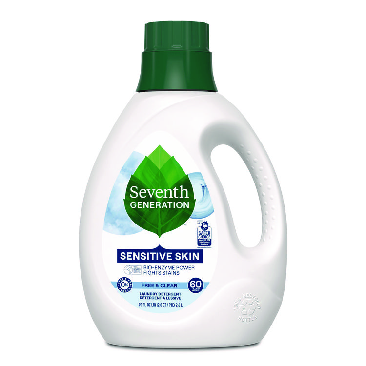 Seventh Generation Natural Liquid Laundry Detergent, Sensitive Skin Free and Clear, 90 oz Bottle, 4/Carton (SEV68748039)