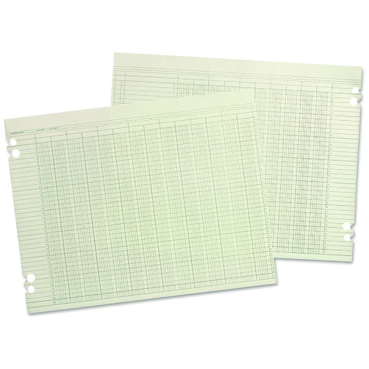 Wilson Jones Columnar Loose Sheets, 6 Columns, 9.25 x 11.88, Green, 100/Pack (WLJG106)