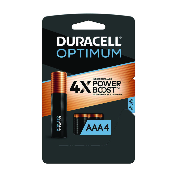 Duracell Optimum Alkaline AAA Batteries, 4/Pack (DUROPT2400B4PRT)