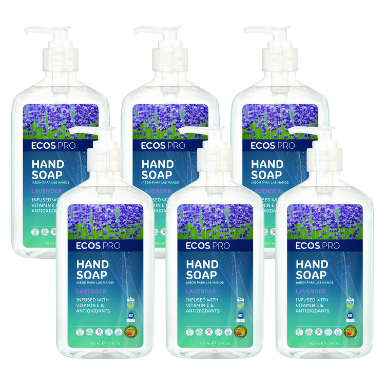 ECOS PRO Liquid Hand Soap, Lavender, 17 oz, 6/Carton (EOPPL96656CT)