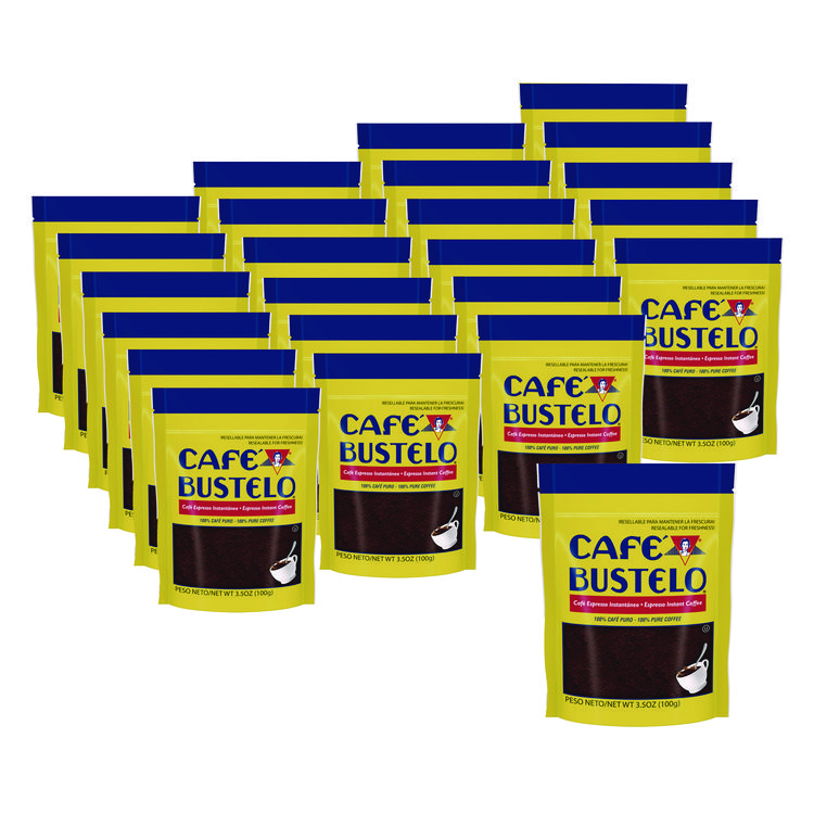 CafÃ© Bustelo Cafe Bustelo Instant Coffee, Espresso, 3.5 oz Packet, 24/Carton (FOL11167CT)